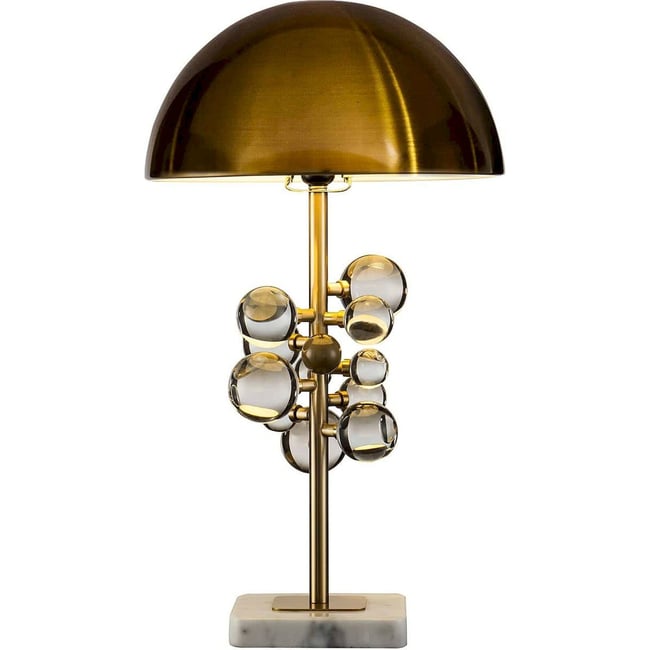 Lampe de table en marbre et verre Couleur bronze élégant <span itemprop=