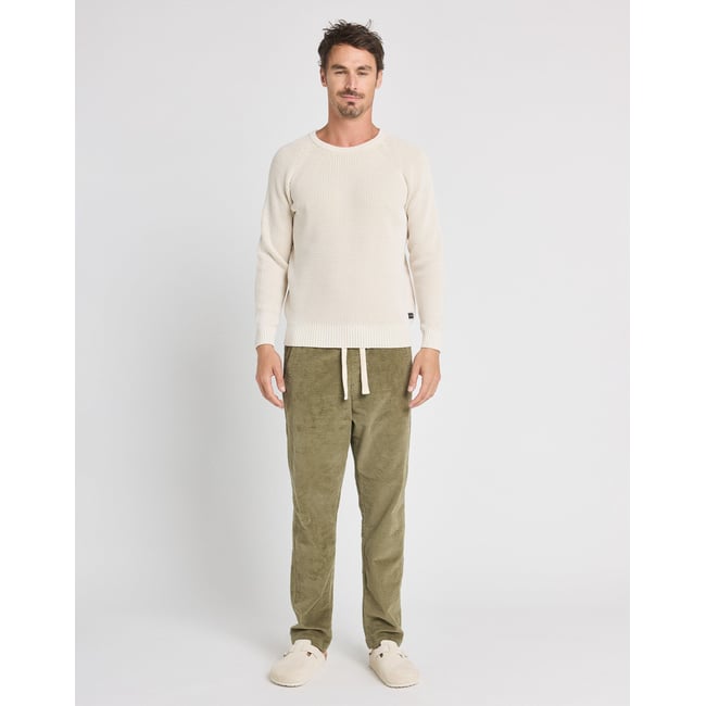 PANTALON LOOSE VELOURS GREEN vert pale <span itemprop=