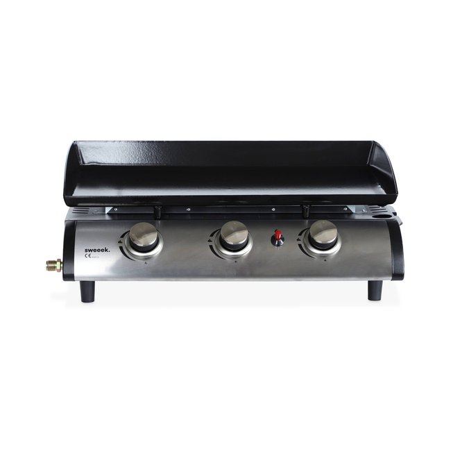 Plancha gaz 3 brûleurs inox 7,5kW PORTHOS 3 BRÛLEURS noir <span itemprop=