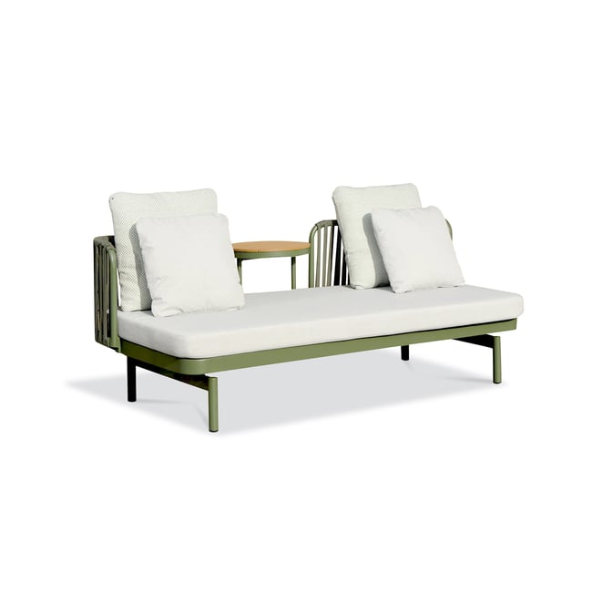 Canapé de jardin 3 places en aluminium BARLIA vert olive <span itemprop=