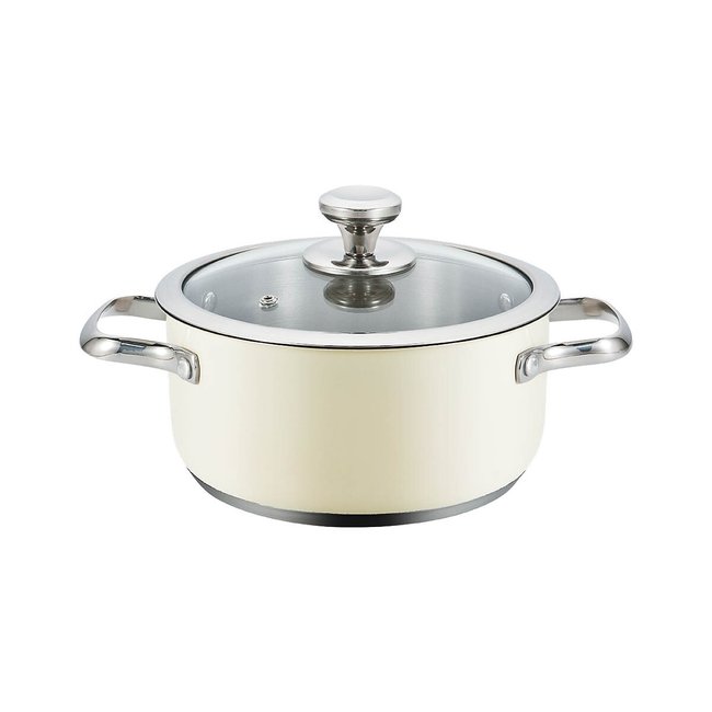 Panela de cozinha Pastel Pot 24cm, HAEGER creme <span itemprop=