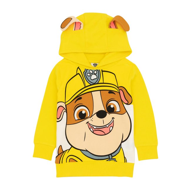 Sweat à capuche jaune / marron <span itemprop=