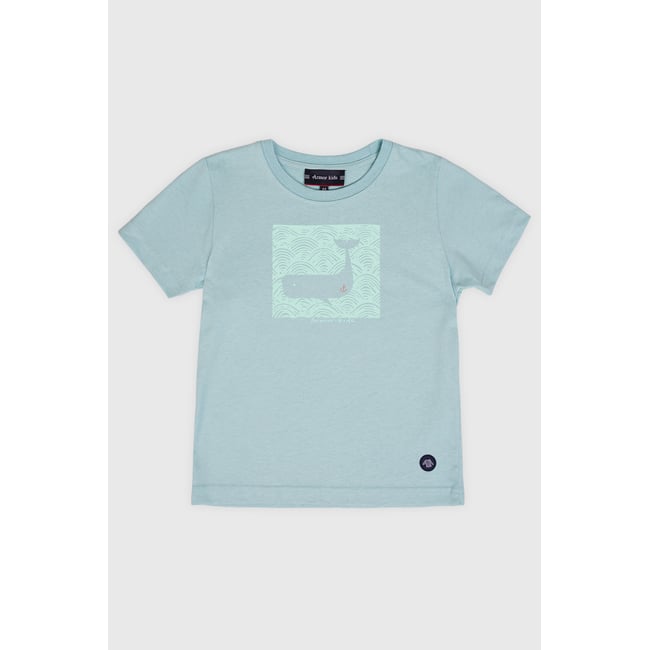 T-shirt en coton KIDS - d97-baleine vagues <span itemprop=
