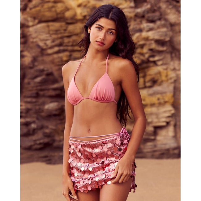 Jupe à sequins GOLDENSEQUIZ rose <span itemprop=