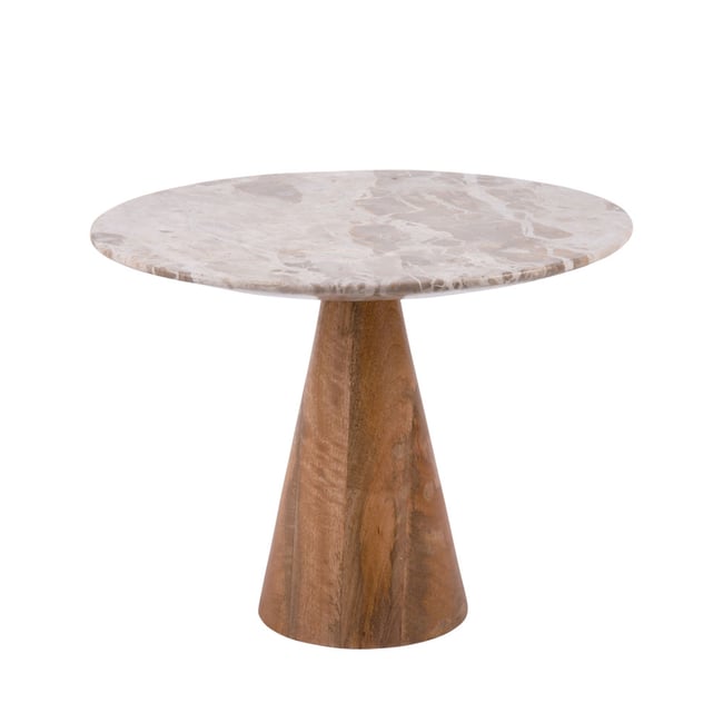 Table d’appoint en bois et marbre  40cm- FORCE Couleur brun <span itemprop=