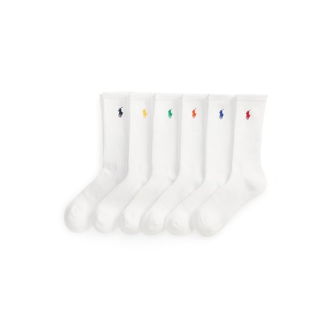 Confezione da 6 paia di calze alte bianco POLO RALPH LAUREN