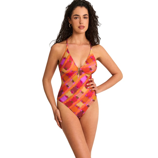 Maillot de bain une pièce triangle préformé MAGMA orange <span itemprop=
