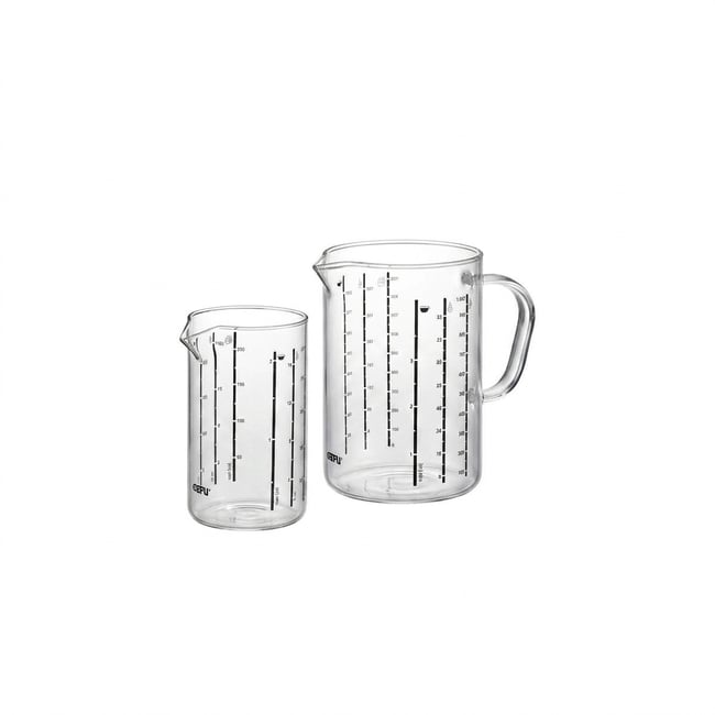 Lot de 2 verres mesureurs METI transparent <span itemprop=