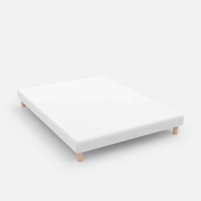 Somier tapizado blanco de 12 lamas blanco <span itemprop=