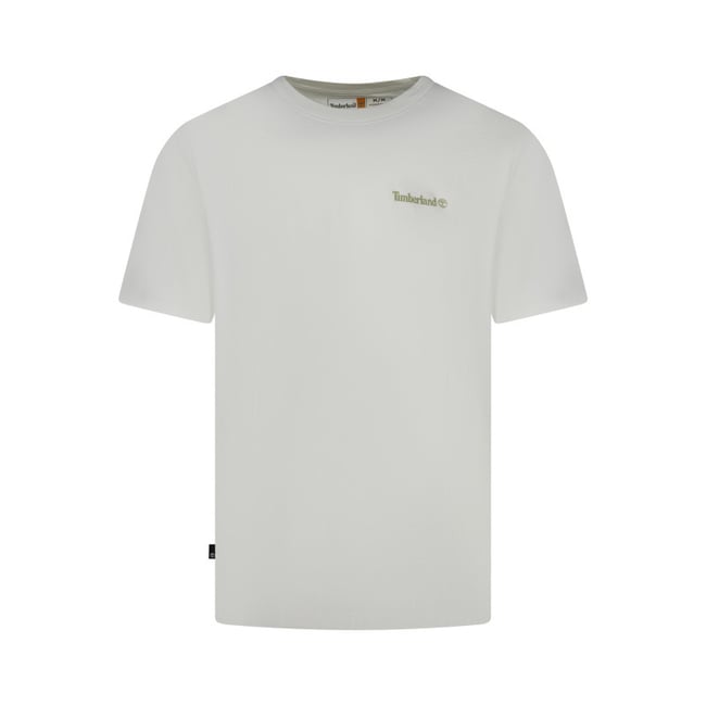 T-shirt en coton écru imprimé avec une coupe droite et un col rond beige <span itemprop=