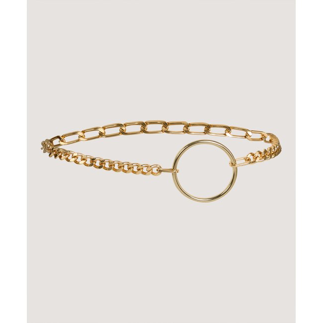 Ceinture chaîne anneau jaune or <span itemprop=