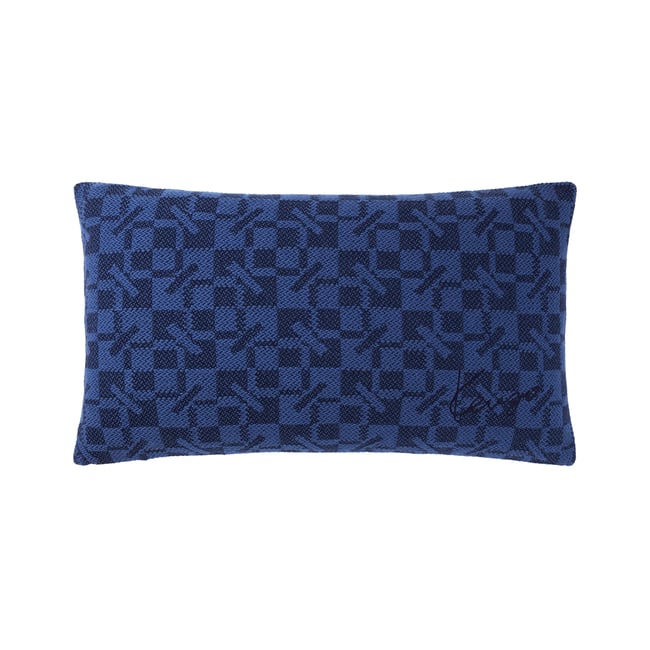 Housse de coussin en laine, K MONOGRAM marine <span itemprop=