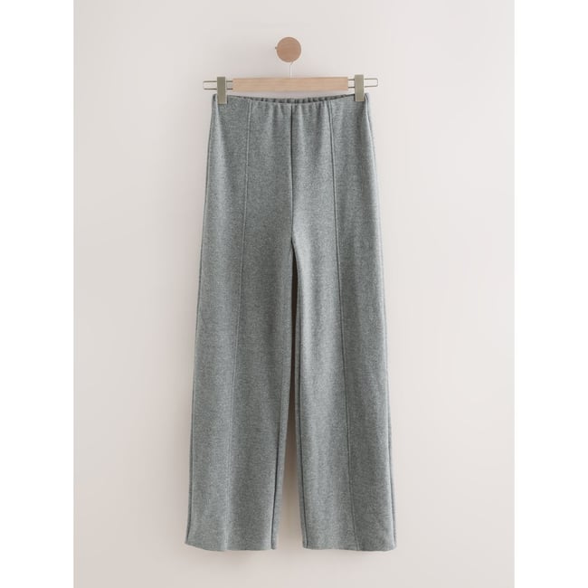 Pantalon ample en maille côtelée douce gris anthracite <span itemprop=