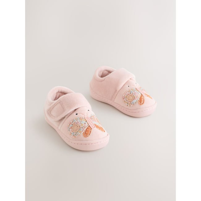 Chaussons à semelle cuvette papillon rose <span itemprop=