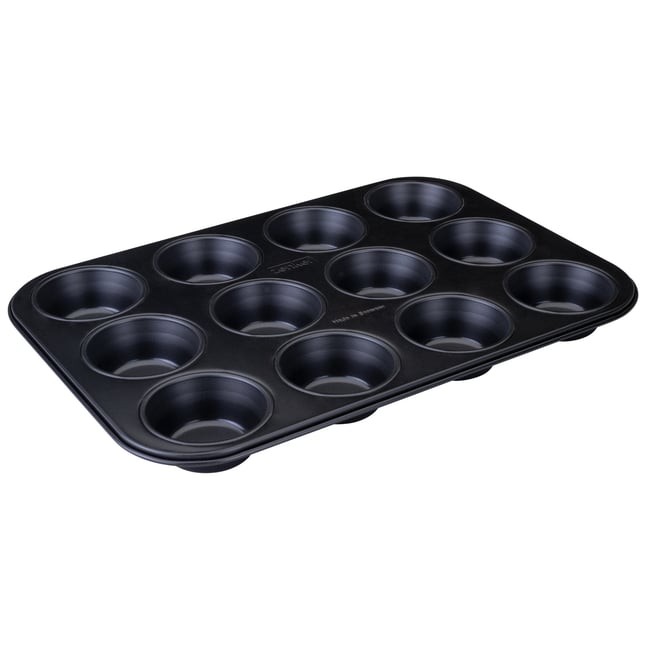 Moule à muffins 12 empreintes 38 x 26 cm PERFECT BLACK noir <span itemprop=