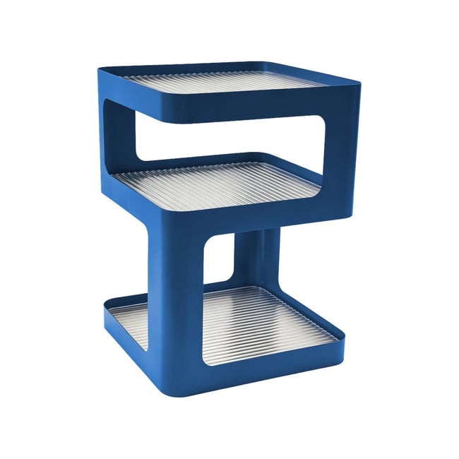 Table d'appoint, table de chevet métal et verre strié L35 x H50cm NAE - SWEEEK