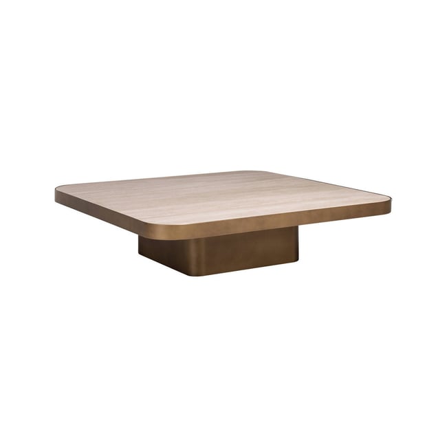 Table basse carrée CLARIDGE en céramique Couleur beige cumulus <span itemprop=
