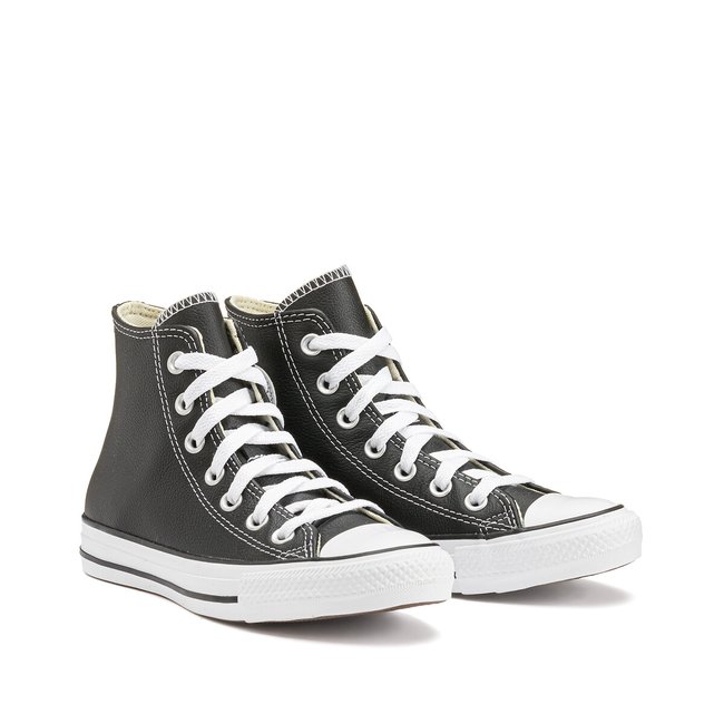 Black leather low top converse new arrivals