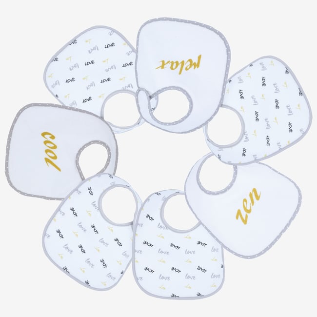 Lot de 7 bavoirs bébé amarillo <span itemprop=