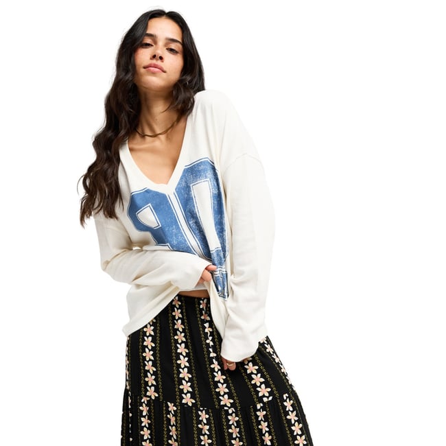 T-shirt oversize à manches longues SPORT IS DEEP. blanc coconut milk <span itemprop=