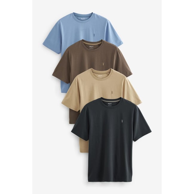 Lot De 4 T-shirts Manches Courtes Jean Pascal – Tailles M/L, Bleu, Blanc, Gris, Occasion TB état