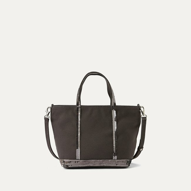 Sac cabas xs en toile et sequins Vanessa Bruno anthracite La Redoute