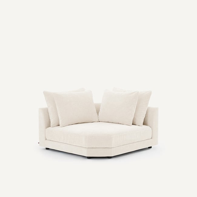 Canapé d'angle modulable en velours chenille, TIBERIO - AM.PM