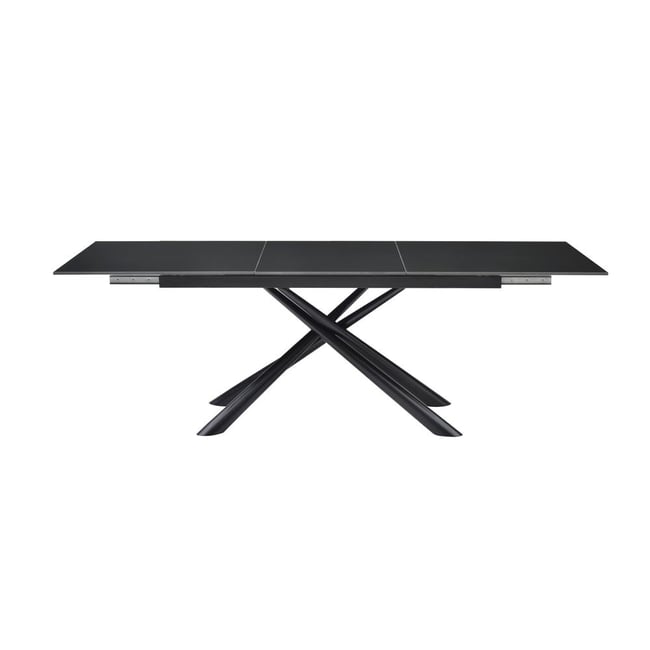 Table repas en céramique  160 cm avec allonge Couleur noir <span itemprop=