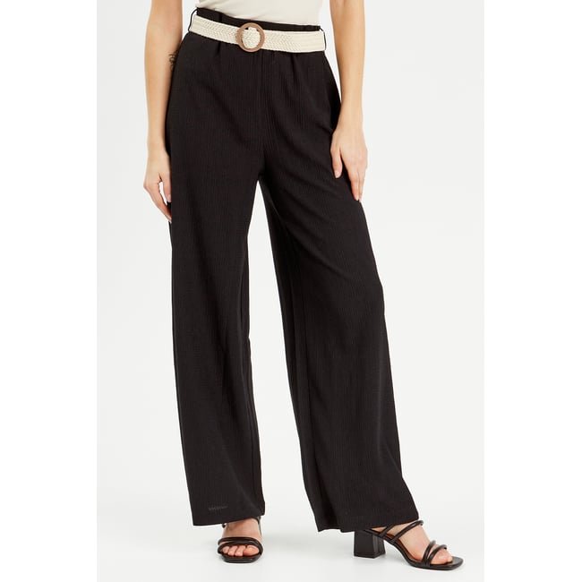 Pantalon large fluide ceinturé - CACHE CACHE