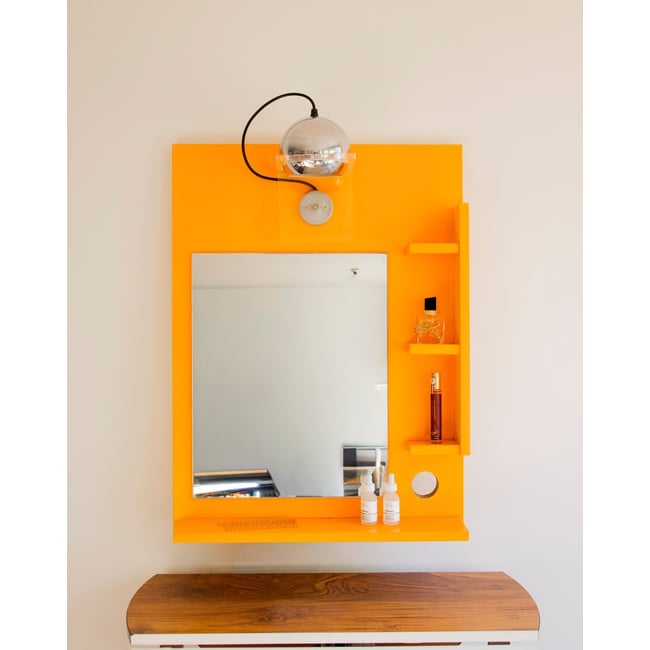 Étagère au style Space-Age Isabelle N°345 - Bon état Couleur jaune <span itemprop=