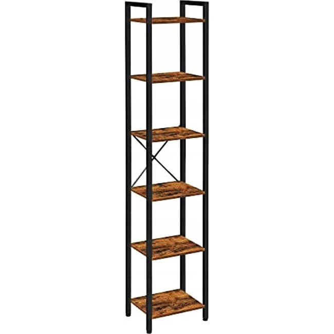 Étagère haute métal collection NERAMMEN Couleur brun rustique et noir <span itemprop=