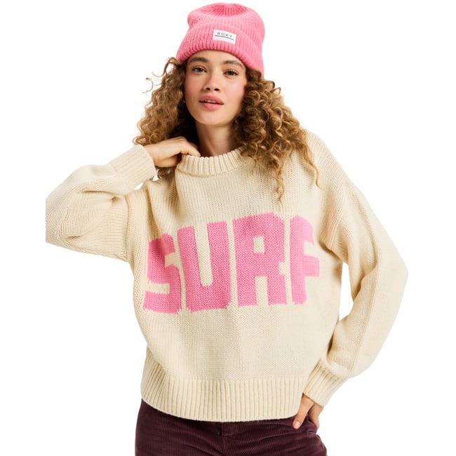 Pull à col rond EXPLORING HEART. beige parchment <span itemprop=
