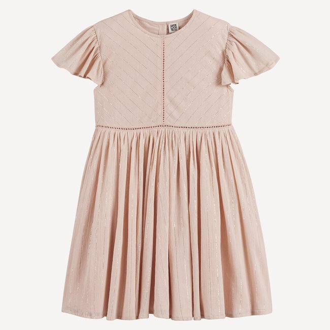 Abito maniche corte con volant rosa pallido LA REDOUTE COLLECTIONS