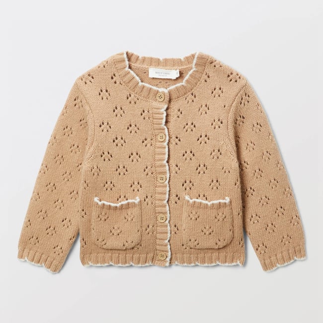 Cardigan tricot point fantaisie contenant de la laine - BOUT'CHOU