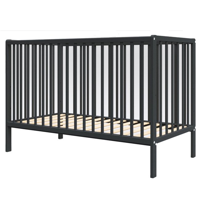 Lit bébé évolutif - ANNA - 120x60 cm - Anthracite - PREMIERS MOMENTS