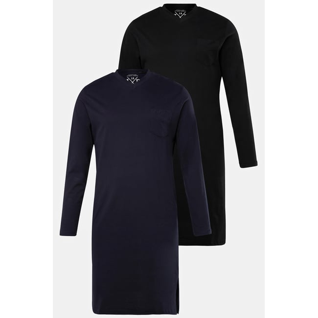 Lot de 2 chemises de nuit pour homme noir <span itemprop=