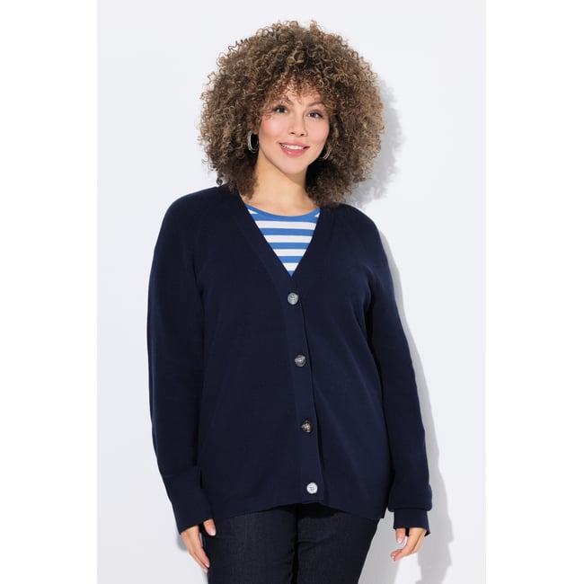Cardigan à manches longues marine <span itemprop=