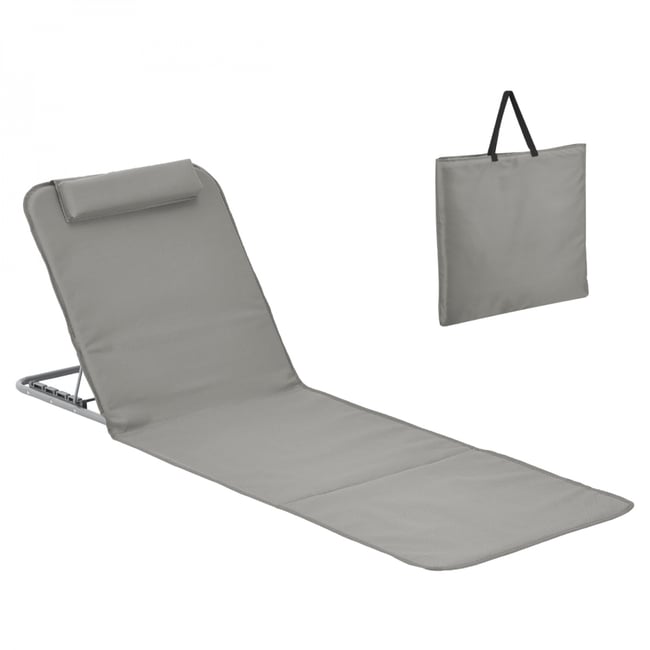 Matelas, transat, tapis de plage avec dossier inclinable et sac de transport - LINXOR