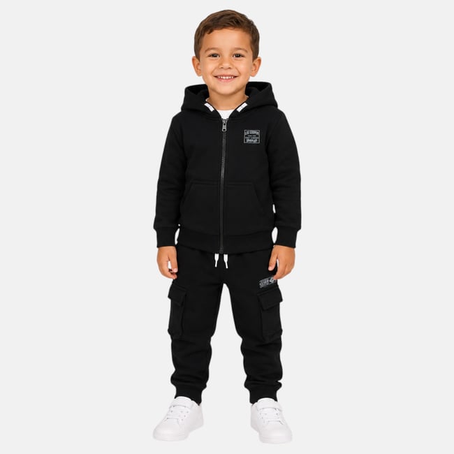 Ensemble veste zippée à capuche et pantalon de jogging cargo, poche kangourou CREW - LEE COOPER