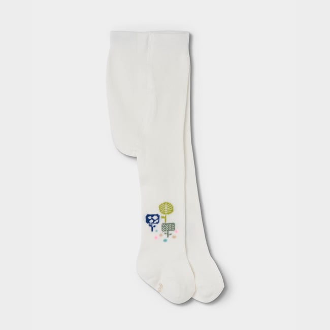 Collant bébé imprimé arbres blanc <span itemprop=