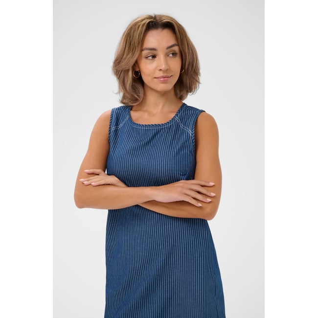 Robe bleu rossland pinstriped denim <span itemprop=