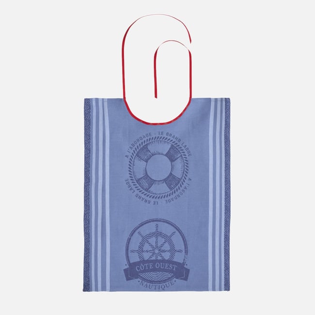 Bavoir jacquard en coton NAUTIQUE bleu <span itemprop=