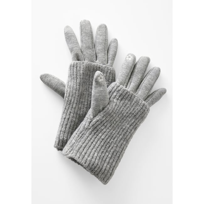 Gants et mitaines 3 en 1 gris <span itemprop=