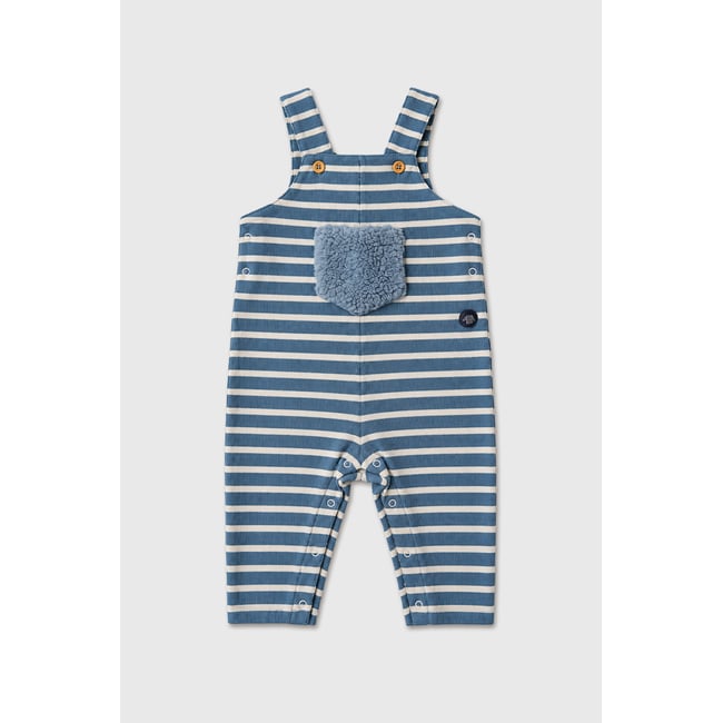 Salopette rayée Baby - coton épais bluefin/nature <span itemprop=