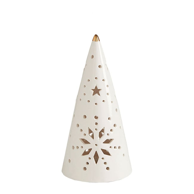 Sapin cône décoratif avec LED moyen modèle Couleur blanc <span itemprop=