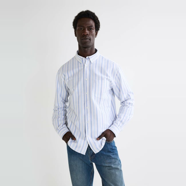 Chemise oxford rayée en coton BIO GOTS - MONOPRIX