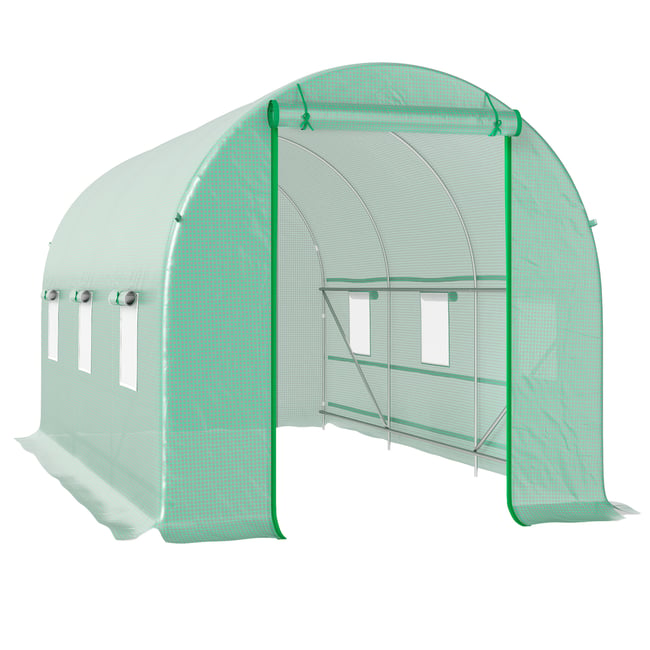 Serre en tunnel PE Vert - OUTSUNNY