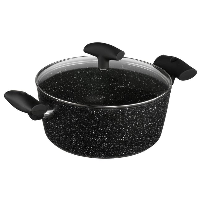 Faitout aluminium forgé CARACTÈRE noir <span itemprop=