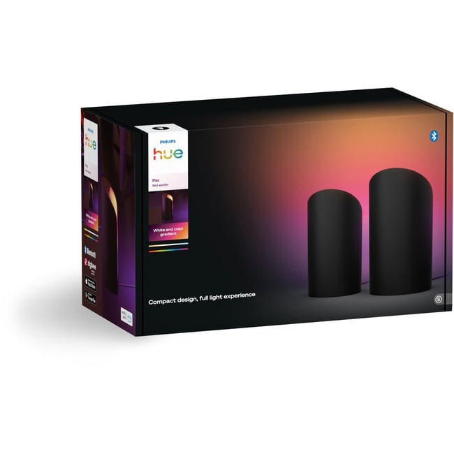 Lampe connectée Play Wall washer Noir x2 White&Color gra - PHILIPS HUE