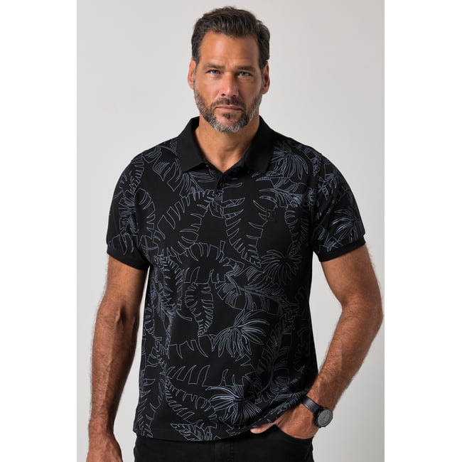 Polo en piqué noir <span itemprop=